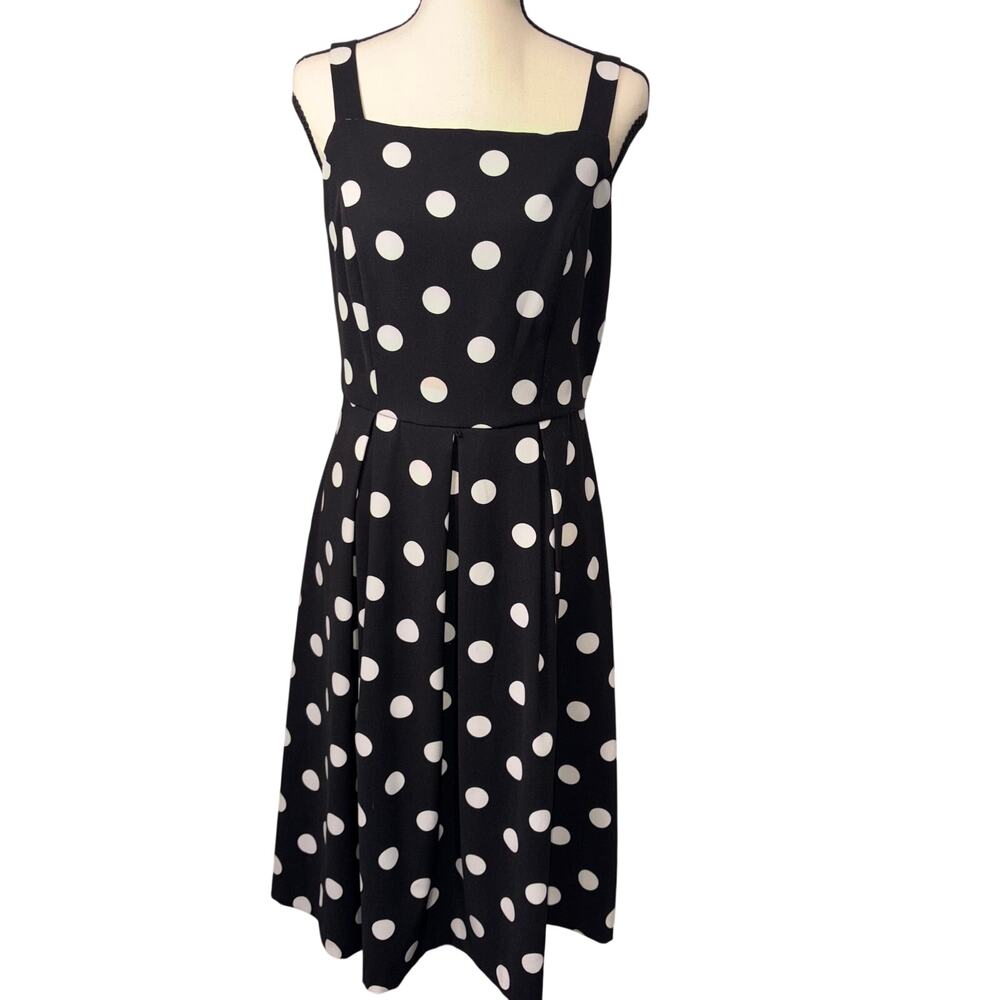 AGB Retro Hollywood Glam Polka Dot Midi Dress Clean Girl Aesthetic 8